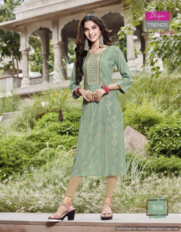 Victoria 7 Fancy Wear Embroidery Rayon Exclusive Kurti Collection